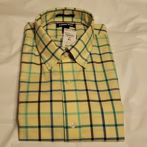 NWT Lands End XL short Sleeve Shirt Green and Blue